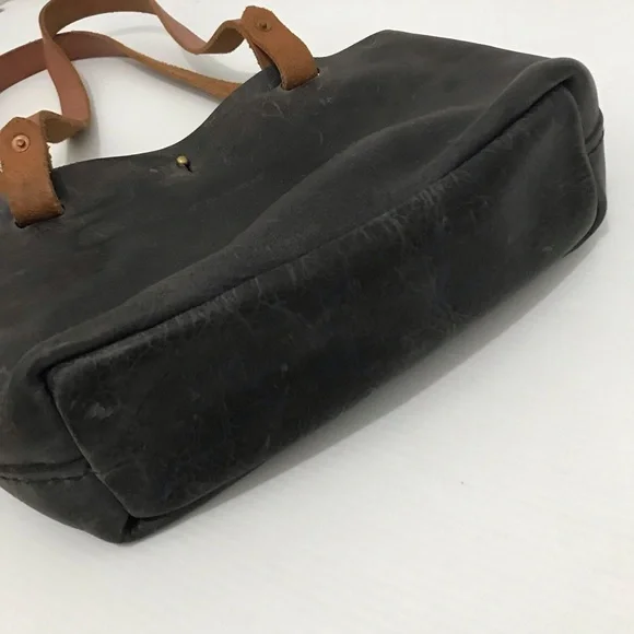 Blackkat Black and Tan Leather Tote Bag - Picture 7 of 10